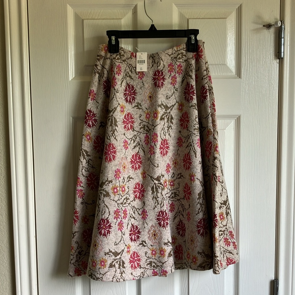 Anthropologie Meadowlark Cecilia Prado floral sweater skirt XS